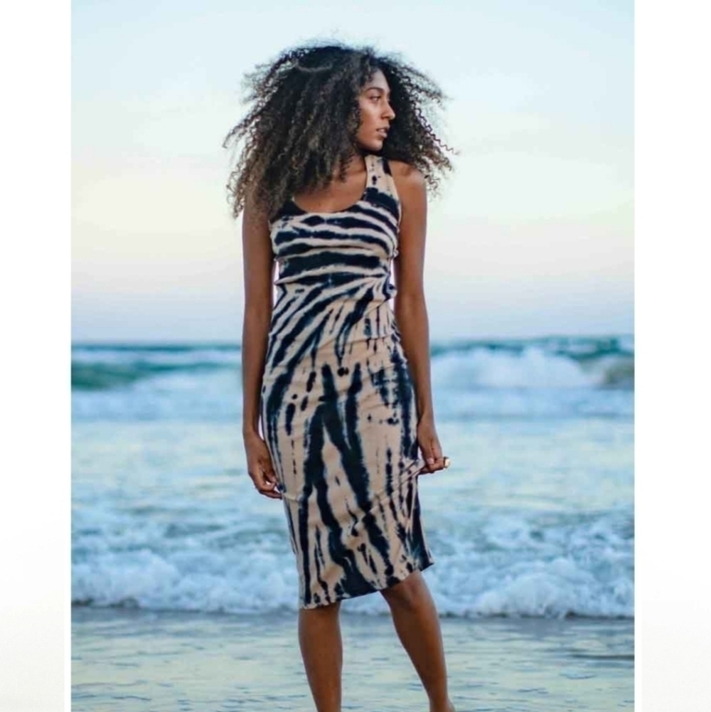 New Young Fabulous & Broke Denny Blue Safari Dress NWT